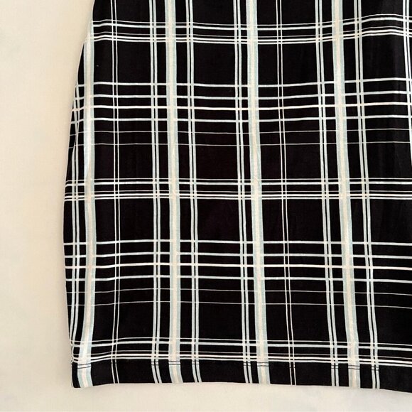 Elizabeth & James Black & Blue Tartan Plaid Silk Mini Dress - Picture 4 of 8